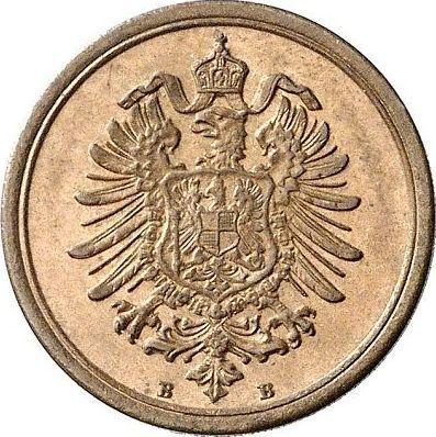 Reverso 1 Pfennig 1874 B "Tipo 1873-1889" - valor de la moneda  - Alemania, Imperio alemán