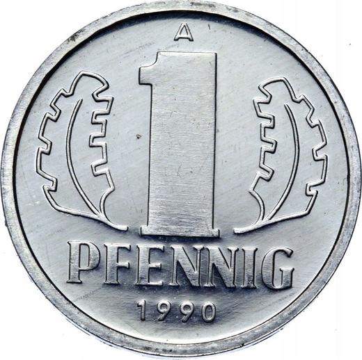 Anverso 1 Pfennig 1990 A - valor de la moneda  - Alemania, República Democrática Alemana (RDA)