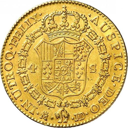 Реверс монеты - 4 эскудо 1782 года M JD - цена золотой монеты - Испания, Карл III