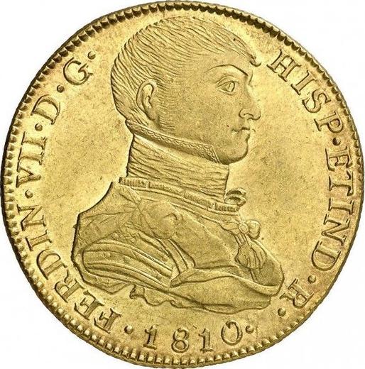 Аверс монеты - 8 эскудо 1810 года JP - цена золотой монеты - Перу, Фердинанд VII