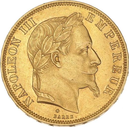 Awers monety - 50 franków 1868 BB "Typ 1862-1868" Strasbourg - cena złotej monety - Francja, Napoleon III