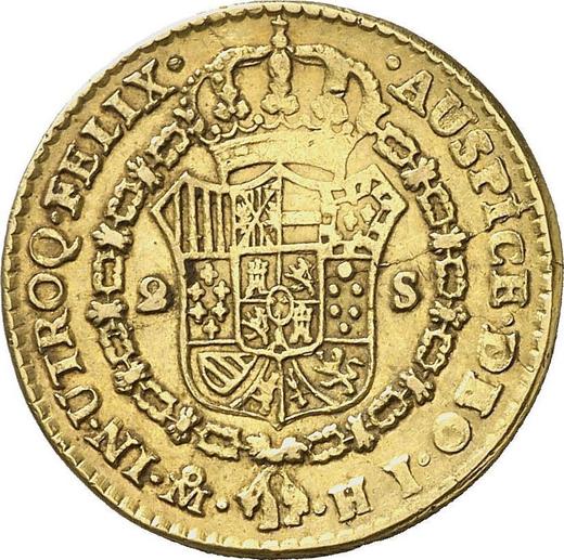 Rewers monety - 2 escudo 1814 Mo HJ - cena złotej monety - Meksyk, Ferdynand VII