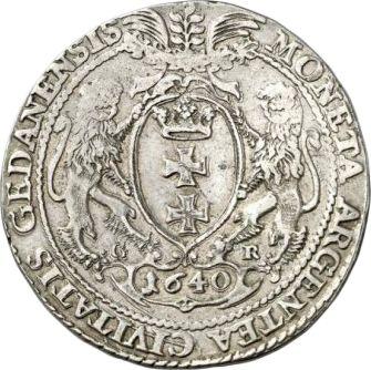 Реверс монеты - Талер 1640 года GR "Гданьск" - цена серебряной монеты - Польша, Владислав IV