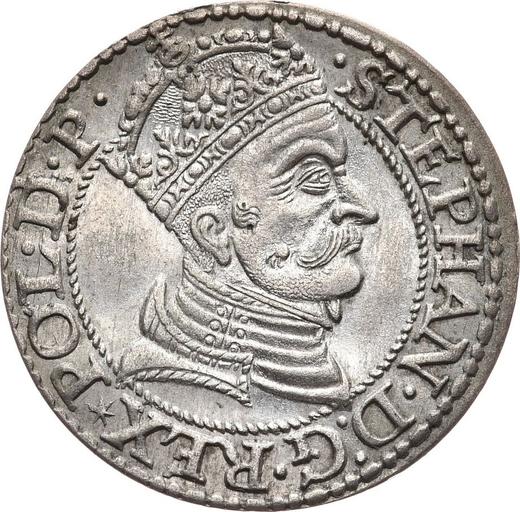Аверс монеты - 1 грош 1579 года "Гданьск" - цена серебряной монеты - Польша, Стефан Баторий