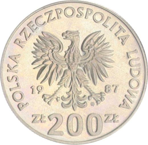 Obverse Pattern 200 Zlotych 1987 MW TT "XXIV Summer Olympic Games - Seoul 1996" Copper-Nickel -  Coin Value - Poland, Peoples Republic