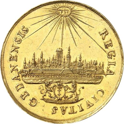 Реверс монеты - Донатив 5 дукатов без года (1674-1696) "Гданьск" - цена золотой монеты - Польша, Ян III Собеский
