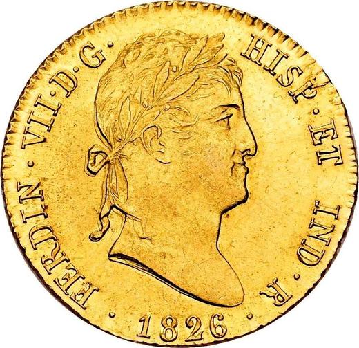 Anverso 2 escudos 1826 M AJ - valor de la moneda de oro - España, Fernando VII