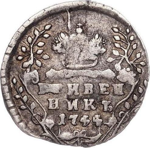 Rewers monety - Griwiennik (10 kopiejek) 1744 Cyfra roku "44" odwrócona - cena srebrnej monety - Rosja, Elżbieta Piotrowna