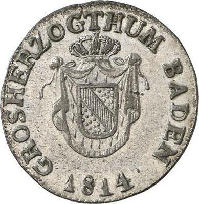 Awers monety - 3 krajcary 1814 - cena srebrnej monety - Badenia, Karol Ludwik