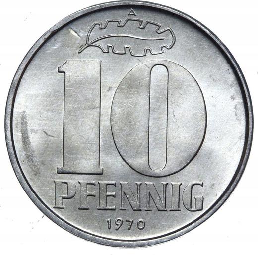 Аверс монеты - 10 пфеннигов 1970 года A - цена  монеты - Германия, ГДР