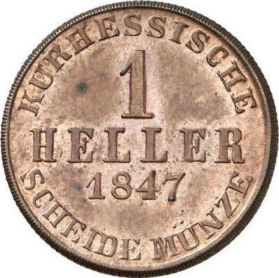 Реверс монеты - Геллер 1847 года - цена  монеты - Гессен-Кассель, Вильгельм II