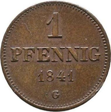 Реверс монеты - 1 пфенниг 1841 года G - цена  монеты - Саксония-Альбертина, Фридрих Август II