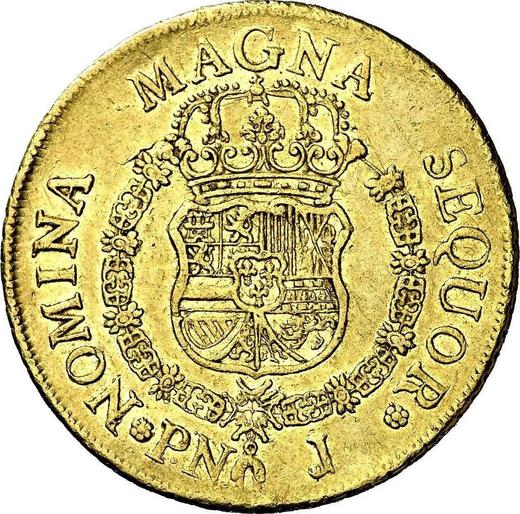 Reverso 8 escudos 1763 PN J "Tipo 1760-1771" - valor de la moneda de oro - Colombia, Carlos III
