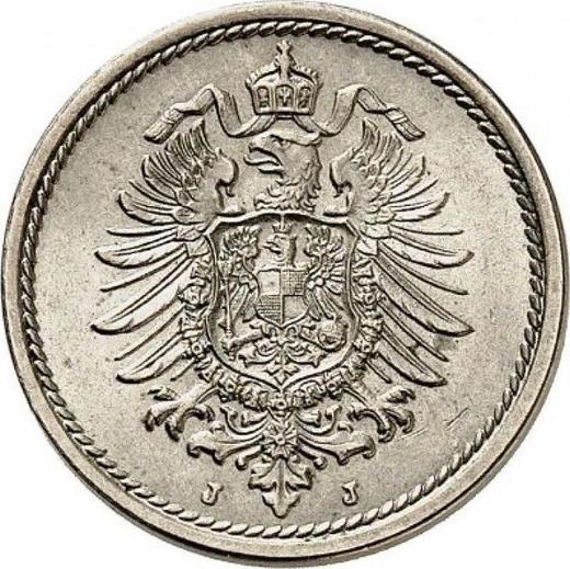 Reverso 5 Pfennige 1889 J "Tipo 1874-1889" - valor de la moneda  - Alemania, Imperio alemán
