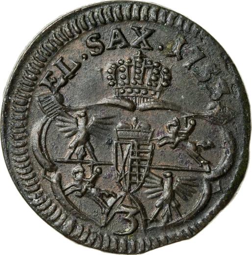 Reverso 1 grosz 1753 "de corona" - valor de la moneda  - Polonia, Augusto III