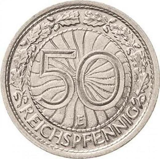 Реверс монеты - 50 рейхспфеннигов 1932 года E - цена  монеты - Германия, Bеймарская республика