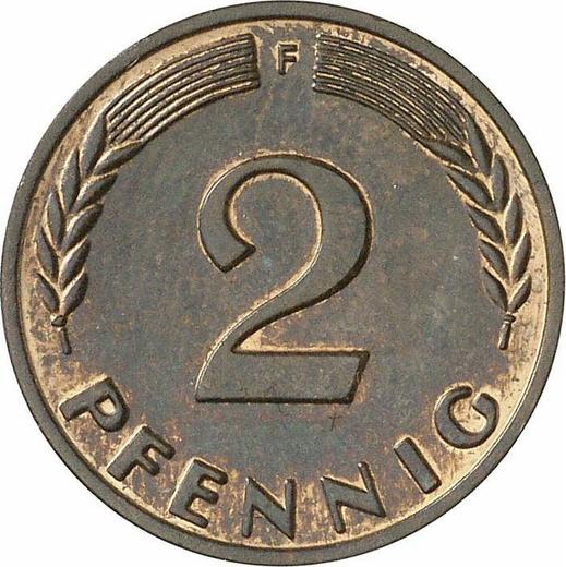 Obverse 2 Pfennig 1961 F -  Coin Value - Germany, FRG