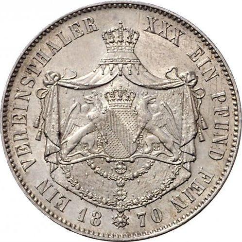 Reverso Tálero 1870 - valor de la moneda de plata - Baden, Federico I