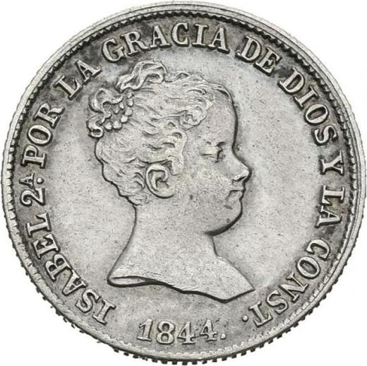 Аверс монеты - 1 реал 1844 года S RD - цена серебряной монеты - Испания, Изабелла II