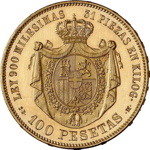 Reverse 100 Pesetas 1871 SDM - Spain, Amadeo I