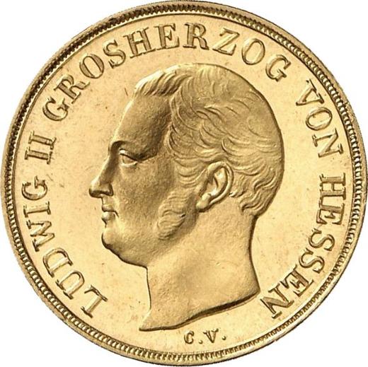 Anverso 5 florines 1835 C.V.  H.R. "Tipo 1835-1842" - valor de la moneda de oro - Hesse-Darmstadt, Luis II
