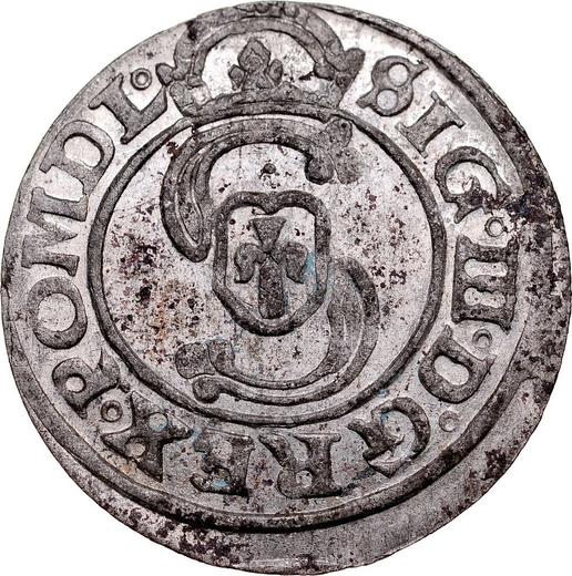 Аверс монеты - Шеляг 1627 года "Литва" - цена серебряной монеты - Польша, Сигизмунд III Ваза