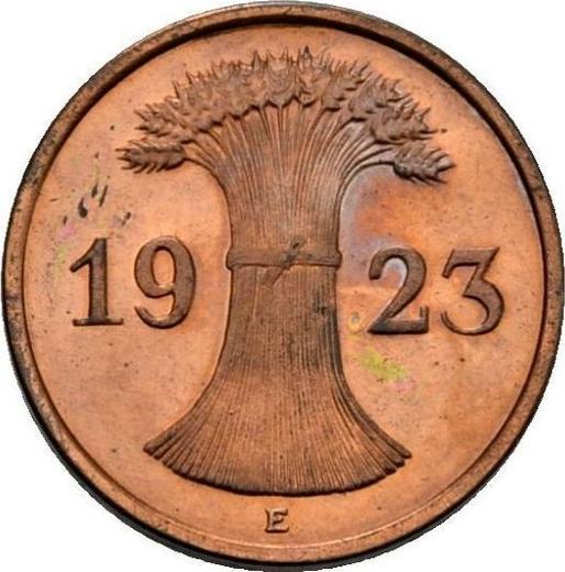Реверс монеты - 1 рентенпфенниг 1923 года E - цена  монеты - Германия, Bеймарская республика