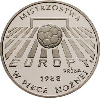 Реверс монеты - Пробные 200 злотых 1987 года MW ET "Чемпионат Европы по футболу 1988" Медно-никель - цена  монеты - Польша, Народная Республика