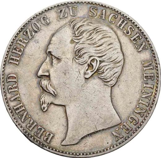 Awers monety - Talar 1863 - cena srebrnej monety - Saksonia-Meiningen, Bernard II