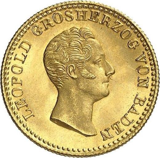 Аверс монеты - Дукат 1836 года D - цена золотой монеты - Баден, Леопольд