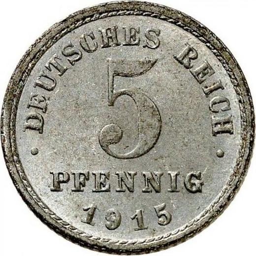 Anverso 5 Pfennige 1915 D "Tipo 1915-1922" - valor de la moneda  - Alemania, Imperio alemán