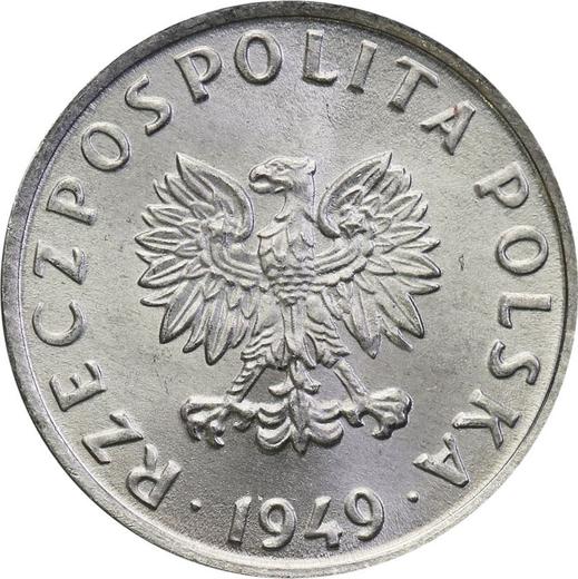 Аверс монеты - Пробные 5 грошей 1949 года Алюминий - цена  монеты - Польша, Народная Республика