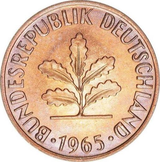 Реверс монеты - 2 пфеннига 1965 года G - цена  монеты - Германия, ФРГ