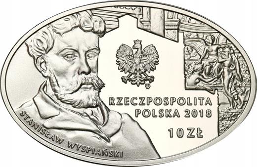 Obverse 10 Zlotych 2018 "125th Anniversary of the Juliusz Slowacki Theatre in Cracow" - Poland, III Republic after denomination