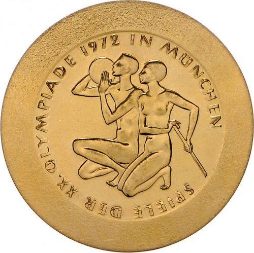 Anverso 10 marcos 1972 J "Juegos de la XX Olimpiada de Verano" Oro - valor de la moneda de oro - Alemania, RFA