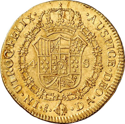 Reverso 4 escudos 1790 So DA - valor de la moneda de oro - Chile, Carlos IV