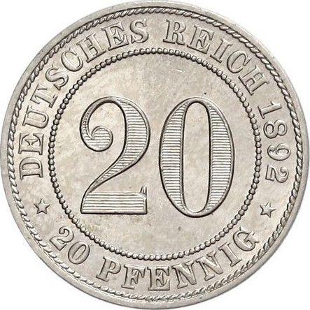 Аверс монеты - 20 пфеннигов 1892 года A "Тип 1890-1892" - цена  монеты - Германия, Германская Империя