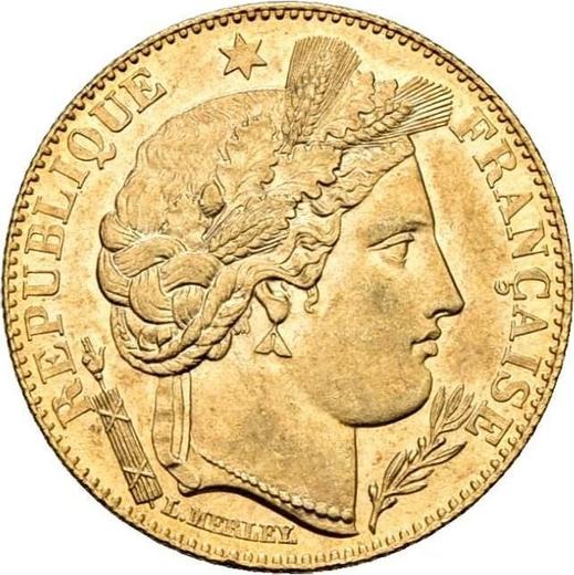 Аверс монеты - 10 франков 1899 года A "Тип 1878-1899" Париж - цена золотой монеты - Франция, Третья республика