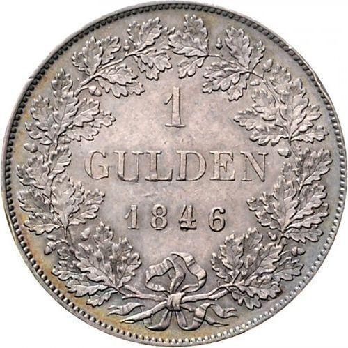 Реверс монеты - 1 гульден 1846 года - цена серебряной монеты - Саксен-Мейнинген, Бернгард II