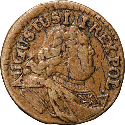Anverso Szeląg 1752 "de corona" Marcado con letras - valor de la moneda  - Polonia, Augusto III