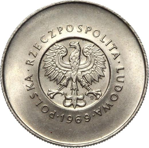 Аверс монеты - 10 злотых 1969 года MW JJ "30 лет Польской Народной Республики" - цена  монеты - Польша, Народная Республика