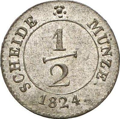 Reverso Medio kreuzer 1824 "Tipo 1824-1837" - valor de la moneda de plata - Wurtemberg, Guillermo I