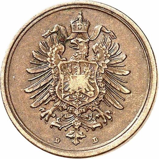 Реверс монеты - 1 пфенниг 1873 года D "Тип 1873-1889" - цена  монеты - Германия, Германская Империя