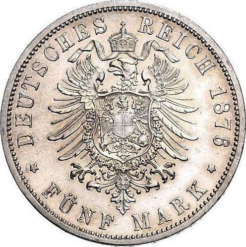 Reverse 5 Mark 1876 B "Prussia" - Silver Coin Value - Germany, German Empire
