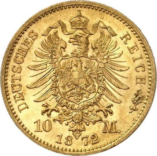 Reverso 10 marcos 1872 B "Prusia" - valor de la moneda de oro - Alemania, Imperio alemán