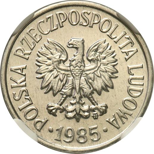 Obverse 20 Groszy 1985 MW - Poland, Peoples Republic