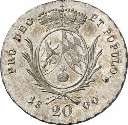 Rewers monety - 20 krajcarow 1800 - cena srebrnej monety - Bawaria, Maksymilian I
