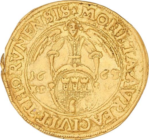 Rewers monety - Dwudukat 1662 HDL "Toruń" - cena złotej monety - Polska, Jan II Kazimierz