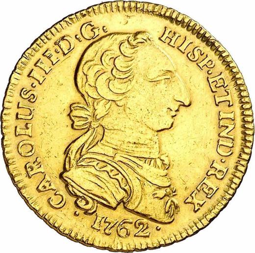 Awers monety - 2 escudo 1762 NR JV "Typ 1762-1771" - cena złotej monety - Kolumbia, Karol III