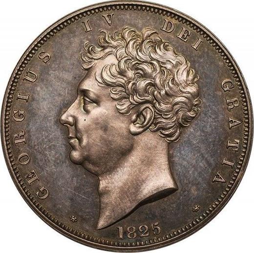 Аверс монеты - 1 крона 1825 года - цена серебряной монеты - Великобритания, Георг IV